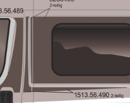 Sticker possl 2-delig links op B-stijl en onder dinette raam