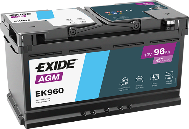Batterie Ek960 Deta 12 V AGM 96 Ah 850 A 0/B
