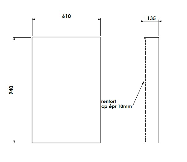 Kussen zithoek 940 x 610 x 135 pilote