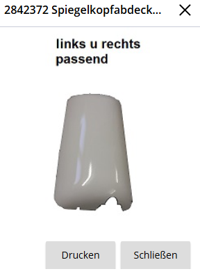 Rétroviseur droit/gauche Concorde, laqué blanc