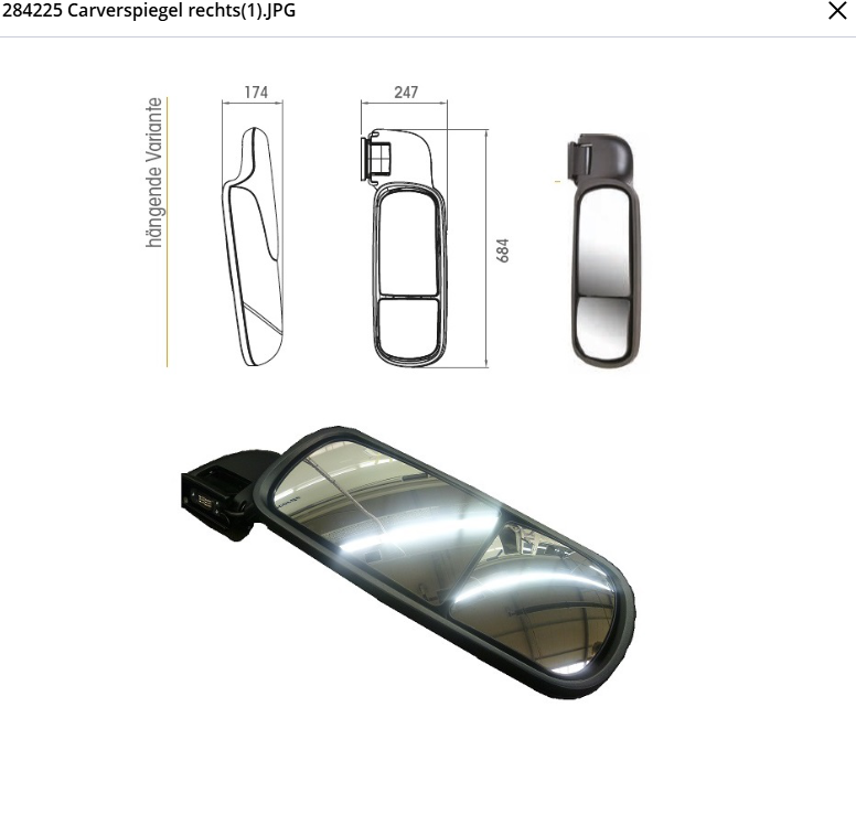 Buitenspiegels carver 09 rechts12v