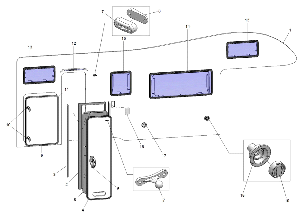 zijwand Rechts Elnagh baron 22 RAL1013