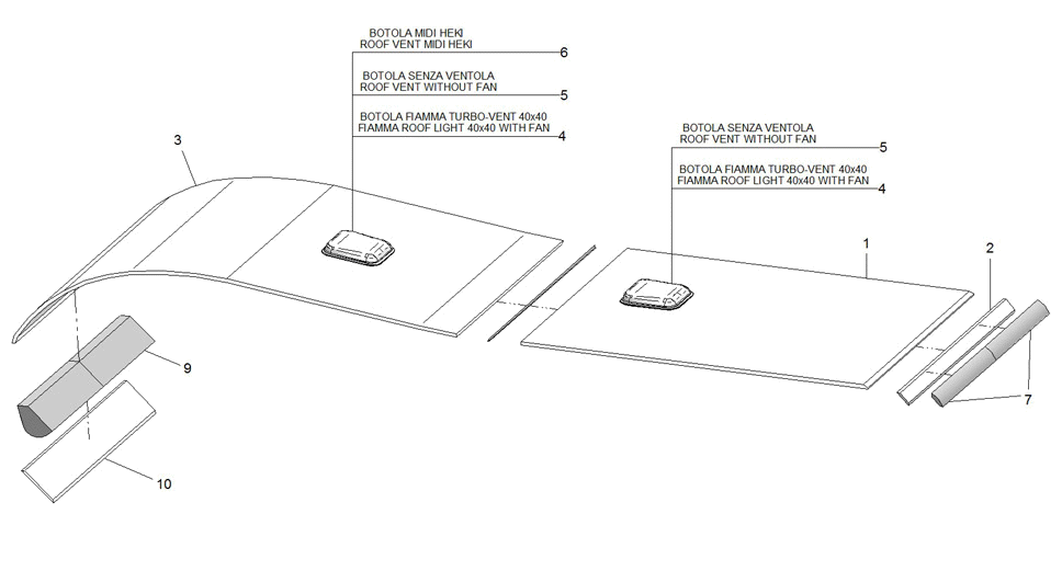 Dakplaat vooraan Elnagh Baron 22