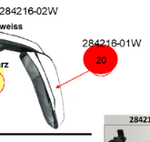 Spiegelkap Rechts Wit gelakt concorde voor 284216
