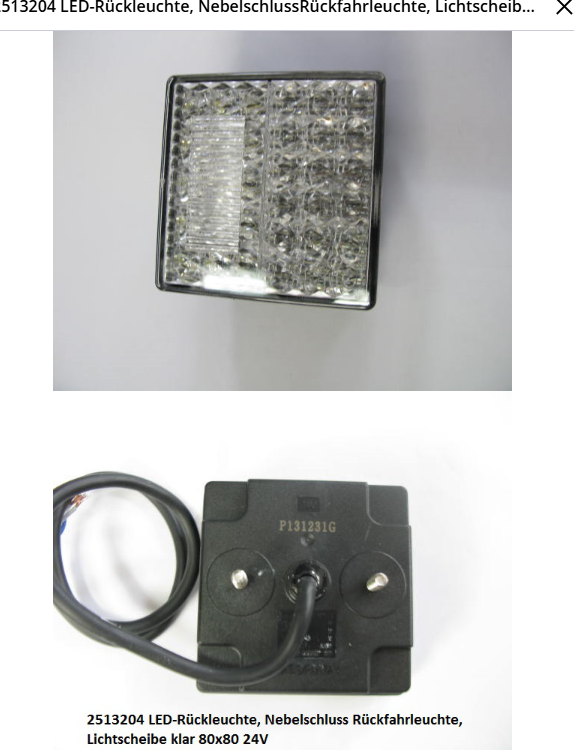 ACHTERMISTLICHT LED 80x80 24V CARVER 2011