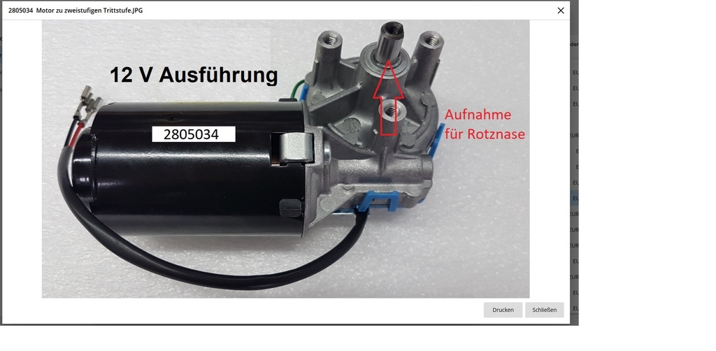 Motor 12V voor trap project 2000 concorde